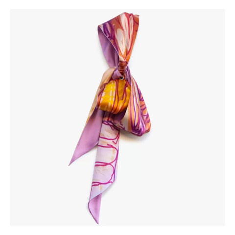 'Martuwarra' by Sonia Kurarra, 100% Silk Satin Twilly - Represented by One of Twelve (m/oft008)