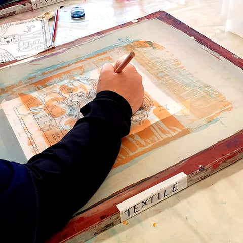 Silk Screen Printing with Drawing Fluid I Oct School Holidays