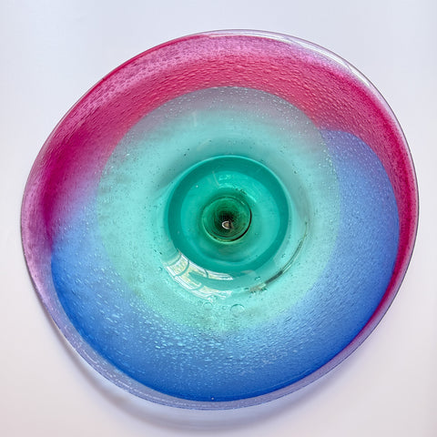 Emma Lashmar - 'Dopanine Drop XIII' Hand Blown Glass Platter (ela123)