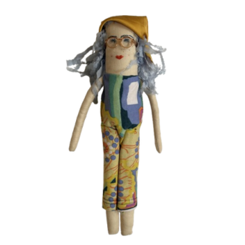Kerri Barrie - 'Skye - Girl About Freo #42' Cotton and Reclaimed Handstitched Textiles Art Doll (kba002)