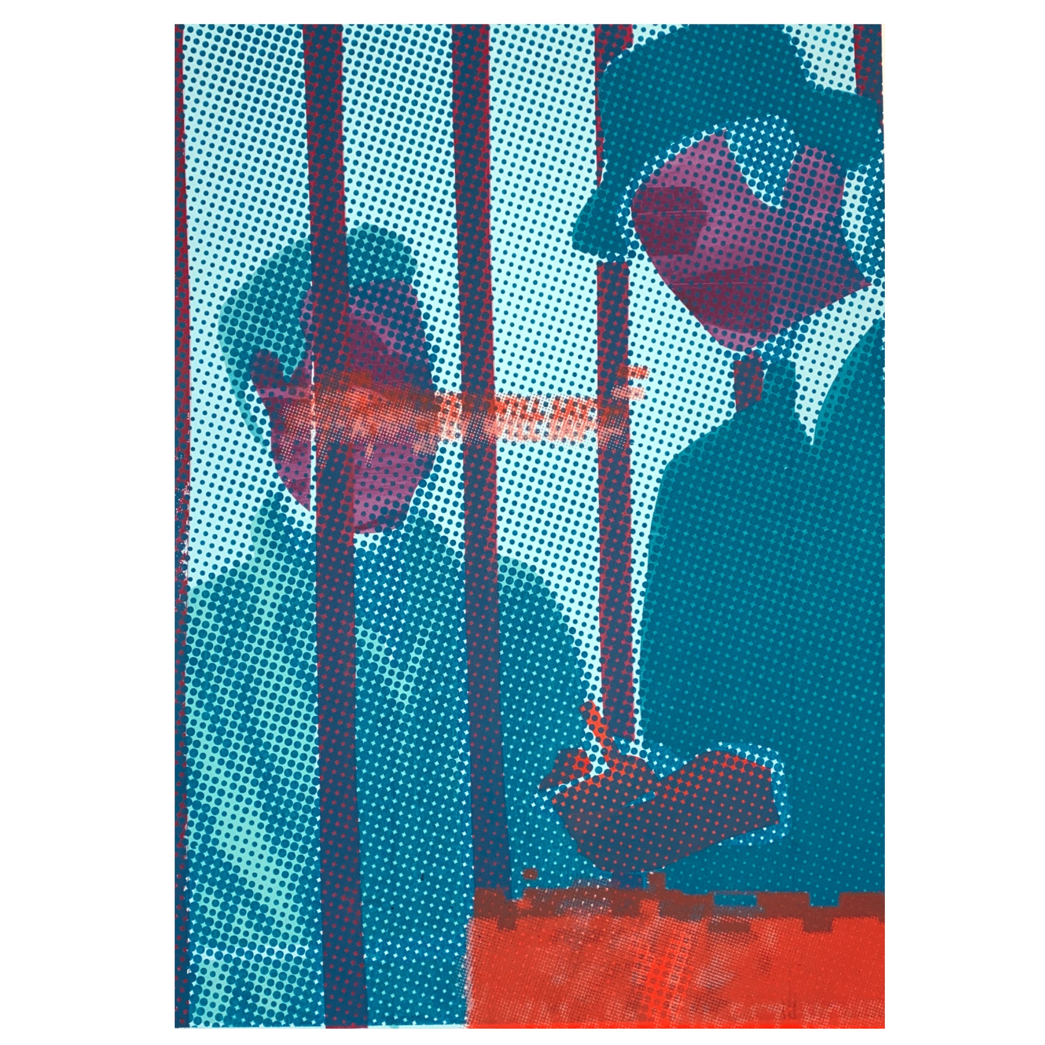 Isaac Huggins - 'Daily Screen Time' 2021, 3/5, Silkscreen on Fabriano Unica, 50 x 70cm (ihu002)