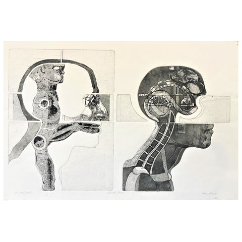 Hans Arkeveld -  'Disected Heads' U/S Etching (har4)