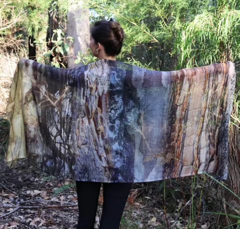 Chrisea Designs - 'Forest Trails' Wool/Silk Wrap (cde076)