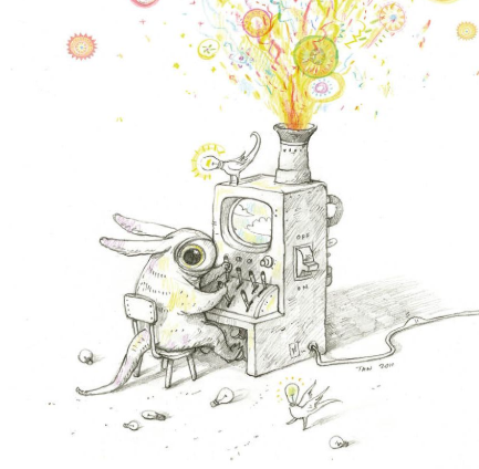 Shaun Tan - 'Music Maker' Square Card (m/nuo33)