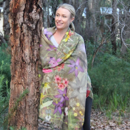 Chrisea Designs - 'Mt Lindesay Trail' Wool/Silk Wrap (cde038)
