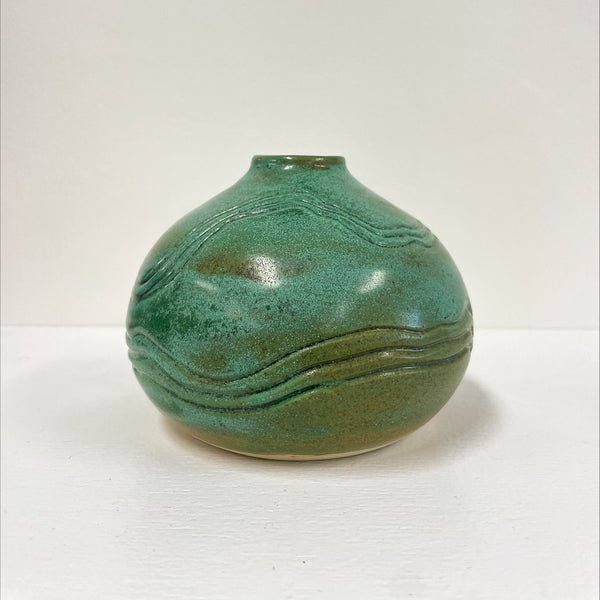 Jess Samuelson - Green Contours Vase (jsa008)