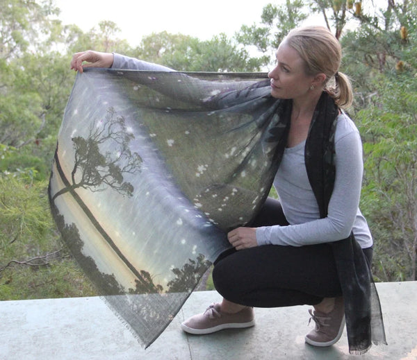 Chrisea Designs - 'Starry Night' Wool/Silk Wrap (cde014)