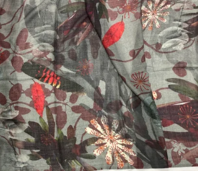 Chrisea Designs - 'Trails and Red Tails' Wool and Silk Blend Wrap (cde046)
