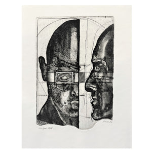 Hans Arkeveld -  'Untitled Heads' U/S Etching (har7)