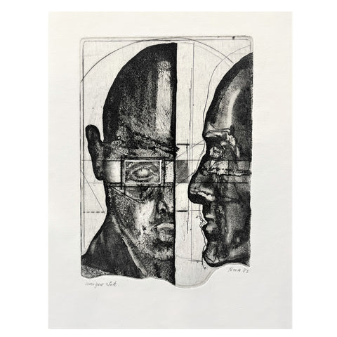 Hans Arkeveld -  'Untitled Heads' U/S Etching (har7)