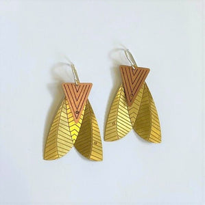 Jessica Jubb -  Etched Brass Moth Earrings (jju048)