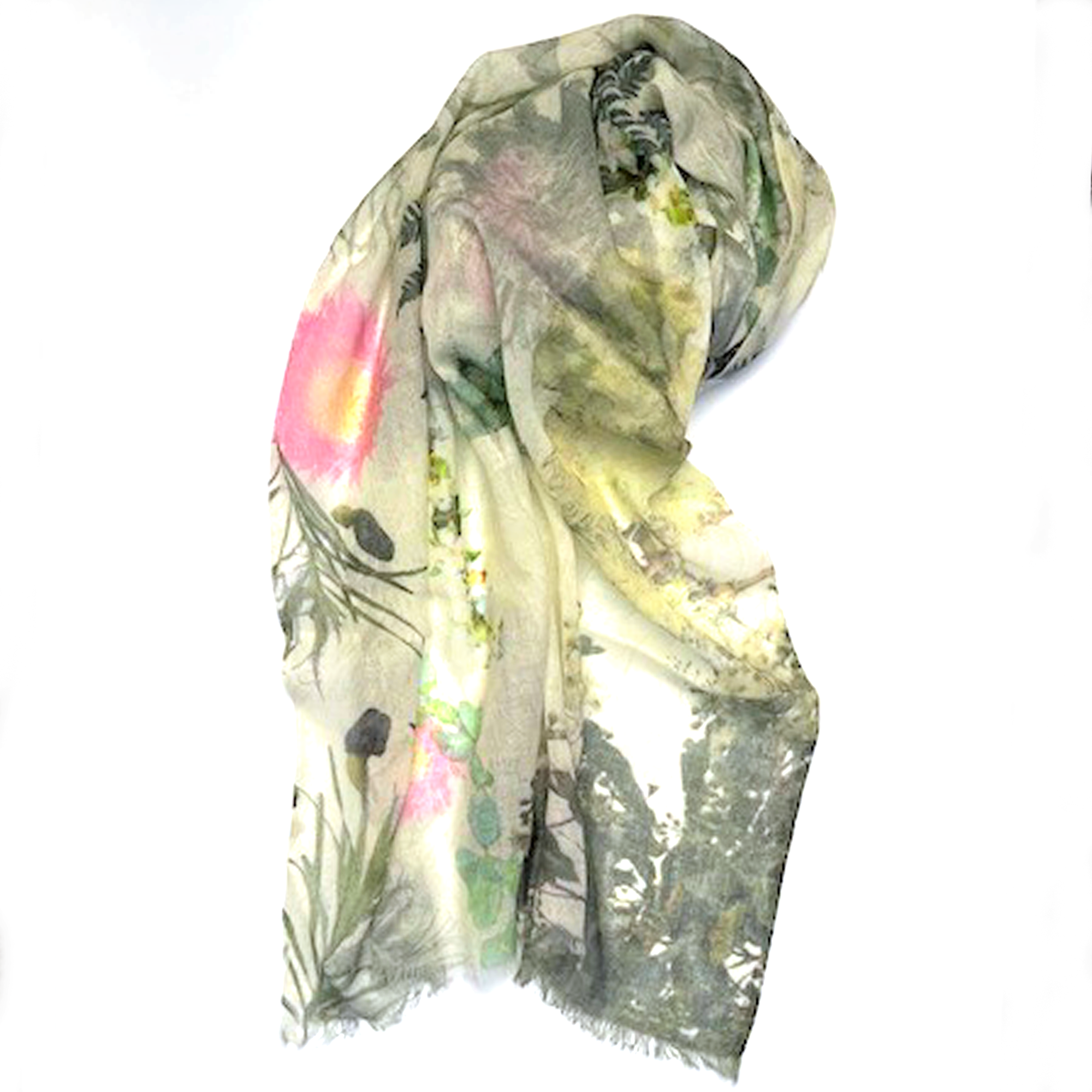 Chrisea Designs - 'Medicinal Plants' Wool/Silk Wrap (cde051)