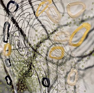 Jennifer Gaye - Large Framed Textile Collage 45 x 45 x 4cm (jga005)