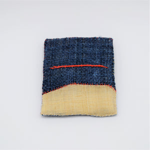 Philomena Hali - Bojagi Small Flat Brooch. Ramie stitch, Cotton, Organdy (pha005)