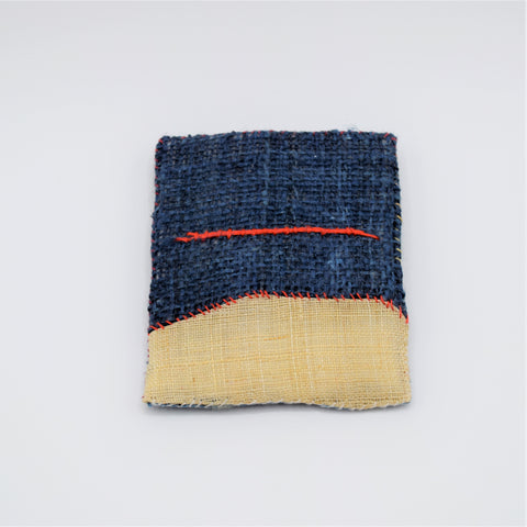 Philomena Hali - Bojagi Small Flat Brooch. Ramie stitch, Cotton, Organdy (pha005)