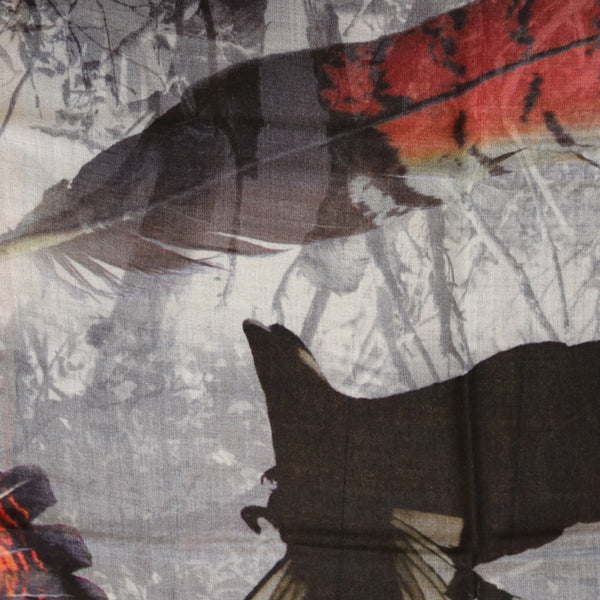 Chrisea Designs - 'Birds of a Feather' Wool/Silk Wrap (cde021)