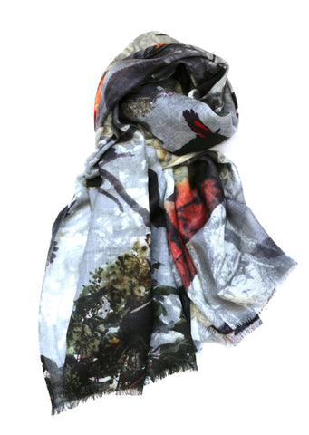 Chrisea Designs - 'Birds of a Feather' Wool/Silk Wrap (cde021)