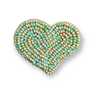 Cynthia Poh - Turquoise Picasso Heart Brooch (cpoh015)