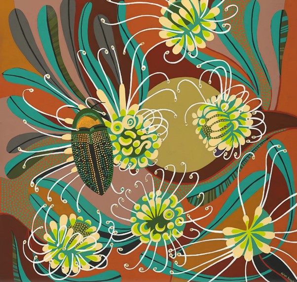 Helen Ansell -  'Jewel Beetle'  Fine Art Paper Giclee Print (han064)