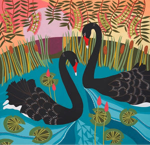 Helen Ansell -  'Black Swans'  Fine Art Paper Giclee Print (han071)