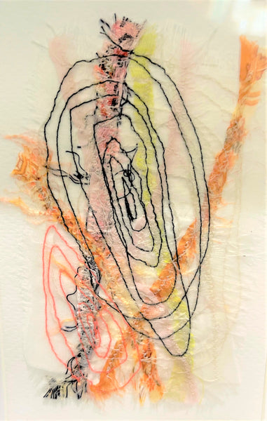 Jennifer Gaye - Small Framed Textile Collage 16.5 x 21.5 x 3.5cm (jga003)